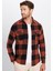 Erkek Slim Fit Dar Kesim Oduncu Çift Cep Kapaklı Kareli Kışlık Gömlek 2