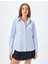 Uzun Kollu Slim Fit Çizgili Poplin Gömlek 3