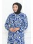 Destan Desenli Bürümcük Farbalı Elbise 46-56 Beden 4571J-01 Indigo 3