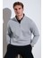 Pamuklu Regular Fit Yarım Fermuarlı Dik Yaka Sweat Erkek Sweat 59052592 1