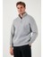 Pamuklu Regular Fit Yarım Fermuarlı Dik Yaka Sweat Erkek Sweat 59052592 3