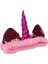 Unicorn Peluş Bandana Makyaj Saç Bandı Pembe Pembe Boynuzlu 3