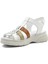 Kadın Beyaz Bilekten Cırt Cırtlı Gladyatör Sandalet 4