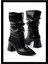 Siyah Kroko Kadın Bot & Bootie K02992152011 1