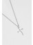 Minimal 18 Ayar Beyaz Altın Kaplama 44 cm Gümüş Cross Kolye 2