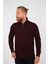 Erkek Dik Yaka Yarım Fermuarlı Selanik Bordo Sweatshirt 2
