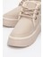 Ovela Bej Cilt Kalın Taban Bağcıklı Kadın Spor Bot 3