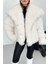 Dipmoda kadın oversize çıtçıtlı ithal kürk mont DPG037 5