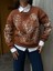 Kahverengi Nakışlı Kısa Sweatshirt 26071 2
