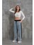 Polopass 021 Kadın Püskül Cepli Bol Paça Penye Kot Denim Pantolon 1