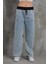Polopass 021 Kadın Püskül Cepli Bol Paça Penye Kot Denim Pantolon 2
