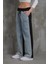 Polopass 021 Kadın Püskül Cepli Bol Paça Penye Kot Denim Pantolon 4