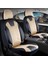 Fiat Egea Cross Uyumlu Deri Detaylı Oto Koltuk Kılıfı Ön Arka Set Cyrus Model Bej Siyah Sc 1