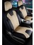 Fiat Egea Cross Uyumlu Deri Detaylı Oto Koltuk Kılıfı Ön Arka Set Cyrus Model Bej Siyah Sc 2