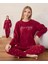 Kadın Kışlık Bisiklet Yaka Soft Kadife Pijama Takımı 07012 - 1 Adet 1