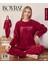 Kadın Kışlık Bisiklet Yaka Soft Kadife Pijama Takımı 07012 - 1 Adet 3