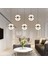 Loret 5'li Sıralı 60 Watt Gold Kristalli Modern Salon Yemek Masası Üstü Sarkıt LED Avize 1