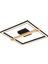 April Siyah 58 Watt Plafonyer Kare Ahşap Desenli Modern Salon LED Avize 2