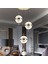 Loret 3'lü Yuvarlak 36 Watt Gold Krisatlli Modern Salon Oturma Odası Sarkıt LED Avize 1