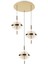 Loret 3'lü Yuvarlak 36 Watt Gold Krisatlli Modern Salon Oturma Odası Sarkıt LED Avize 2