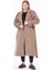 Dipmoda kadın kuşaklı oversize yün kaşe kaban DPPLTN02 - Camel 1