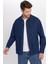 Unisex Relax Fit Rahat Kesim Denim Kapaklı Çift Cepli Lacivert Ceket Gömlek 2