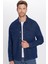 Unisex Relax Fit Rahat Kesim Denim Kapaklı Çift Cepli Lacivert Ceket Gömlek 1