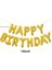 1 Set 40.64 cm Altın Doğum Günü Folyo Balonları Happy Birthday Yazılı 2