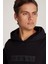 Erkek Embroıdered Box Sweatshirt - Siyah 2