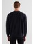 Erkek Relaxed Fit Bisiklet Yaka Logolu Sweatshirt - Siyah 3