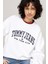 Kadın Varsity Rahat Yuvarlak Yaka Sweatshirt - Beyaz 4