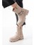 Bej Fermuarlı Günlük Kadın Bot Bayan BOT868-201 1