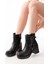 Siyah Toka Aksesuarlı Fermuarlı Kalın Topuklu Günlük Kadın Bot Bayan BOT5109-30 2