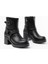 Siyah Toka Aksesuarlı Fermuarlı Kalın Topuklu Günlük Kadın Bot Bayan BOT5109-30 4