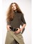 Regular Fit Balıkçı Yaka Yarım Kol Basic Düz Triko Kazak Khaki 1