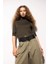 Regular Fit Balıkçı Yaka Yarım Kol Basic Düz Triko Kazak Khaki 3