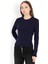 Kadın Lacivert %100 Poliamid Esnek Bisiklet Yaka Triko Body - 2002 1