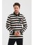 Polo Yaka Nakış Aplikeli Çizgili Regular Fit Sweatshırt (WK25214) 3