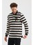 Polo Yaka Nakış Aplikeli Çizgili Regular Fit Sweatshırt (WK25214) 4