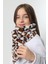 Çocuk Peluş Kaşkol Boyunluk Atkı Rkb-Ç-01 Ekru Leopar 3 4