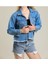 7014 Kadın Kadın Düğmeli Jeans Denim Kot Ceket 1