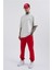 Oversize Basic Bel Paça Lastikli 3 Cepli Jogger Eşofman Altı Red 5