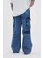 Erkek Yan Cepli Baggy Jean Pantolon Blue 3