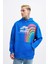 Erkek Rainbow Printed Açık Mavi Hoodie 1