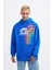 Erkek Rainbow Printed Açık Mavi Hoodie 2