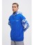Erkek Graffiti Printed Açık Mavi Hoodie 1