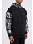 Erkek Graffiti Printed Siyah Hoodie 3