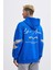 Erkek Birds Embroidered Açık Mavi Hoodie 4