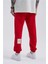 Oversize Basic Bel Paça Lastikli 3 Cepli Jogger Eşofman Altı Red 4