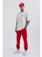 Oversize Basic Bel Paça Lastikli 3 Cepli Jogger Eşofman Altı Red 5